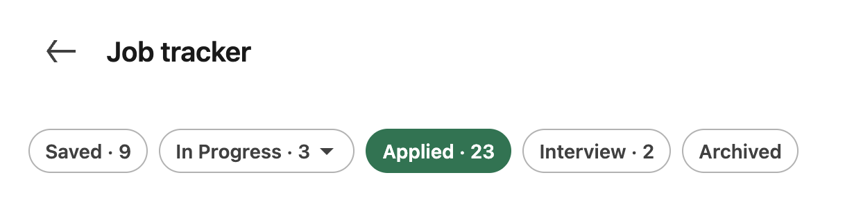 job tracker filters